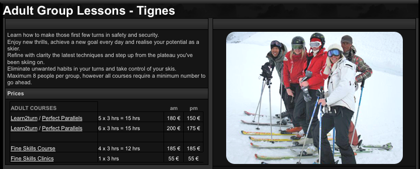EV2 Adult Group Lessons Tignes