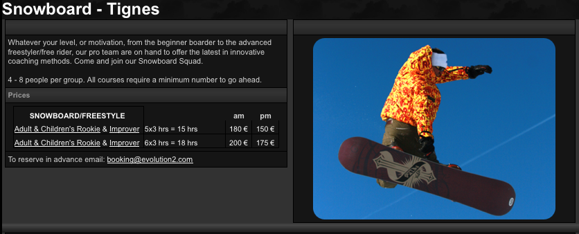 Snowboard Lessons Tignes