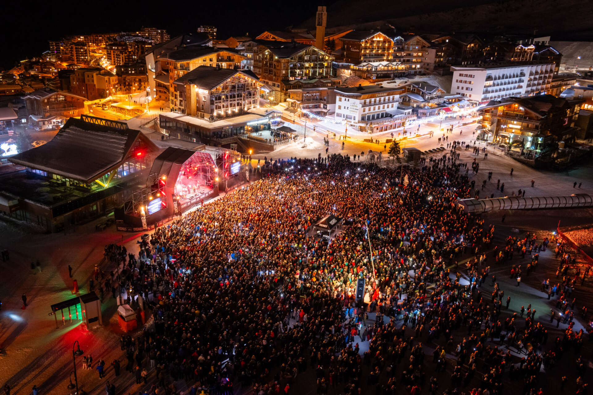New Year celebrations in Tignes, French Alps